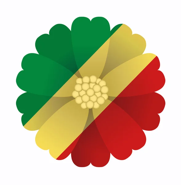 Vlajka květina Konžská republika — Stockový vektor