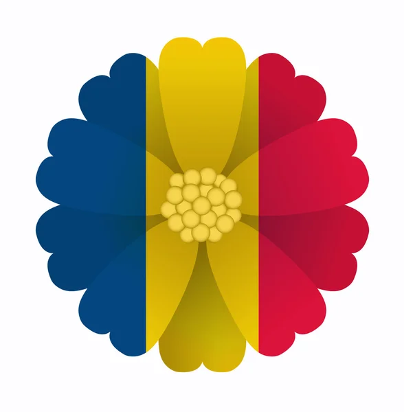 Flaggenblume Rumänien — Stockvektor