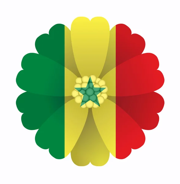 Flag flower Senegal — Stock Vector