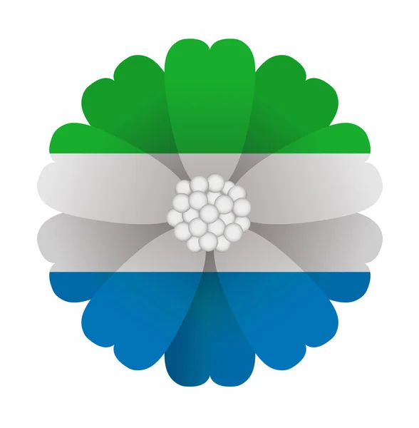 Прапор квітка Сьєрра-Леоне — стоковий вектор