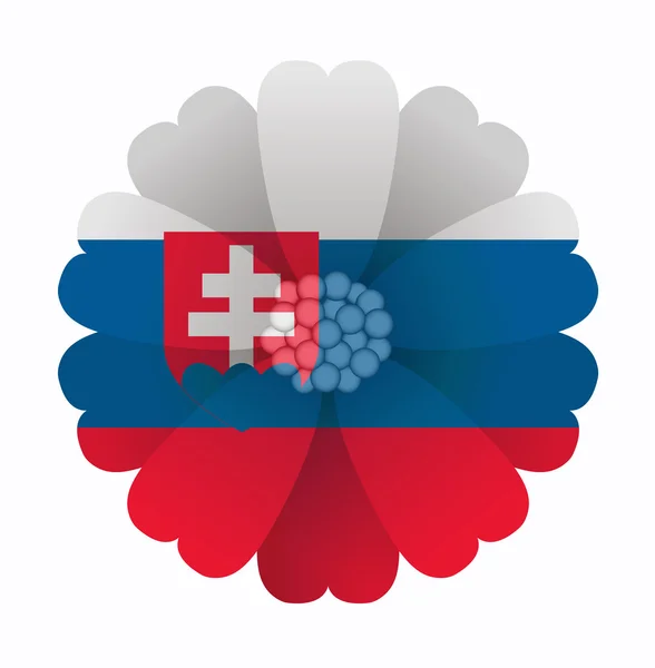 Flag flower Slovakia — Stock Vector