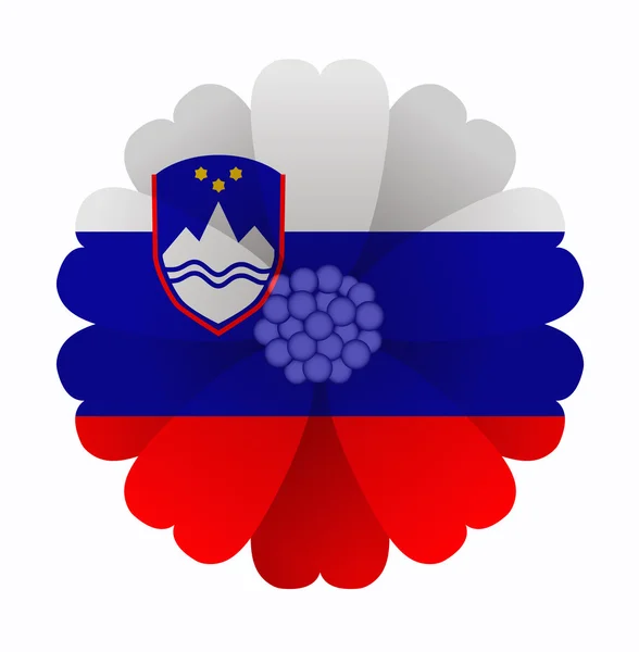 Drapeau fleur Slovénie — Image vectorielle