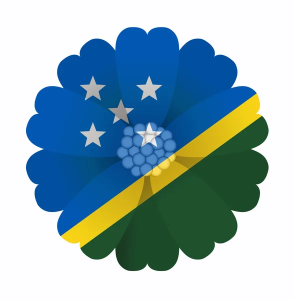 Vlajka květina Šalamounovy ostrovy — Stockový vektor