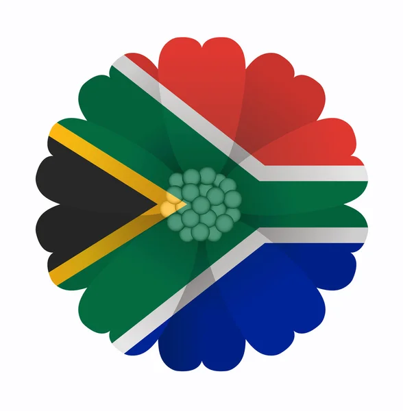 Vlajka květina Jižní Afrika — Stockový vektor