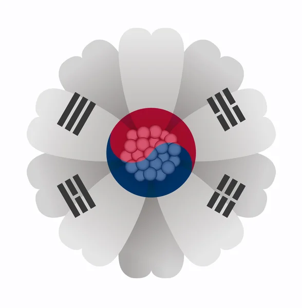 船旗花韩国 — 图库矢量图片