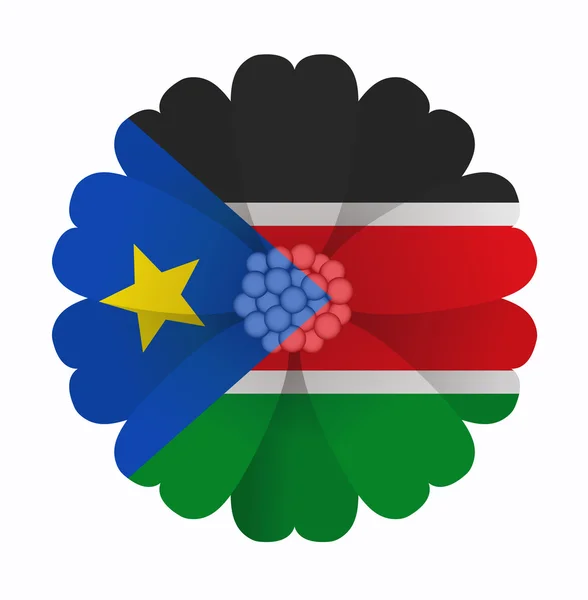 Květina vlajka jižního Súdánu — Stockový vektor