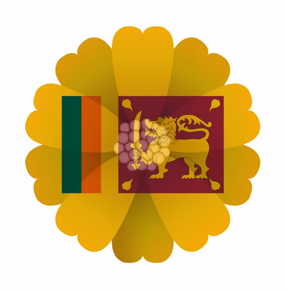 Flor de la bandera Sri Lanka — Vector de stock