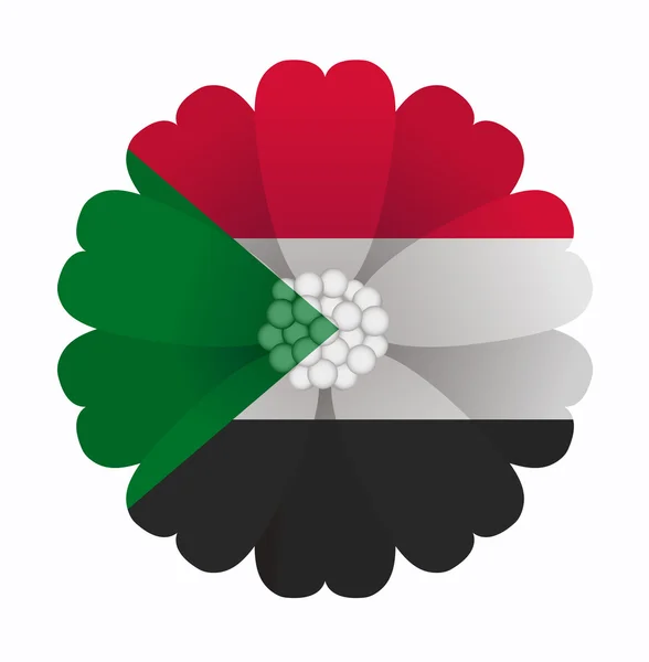 Çiçek Sudan bayrağı — Stok Vektör