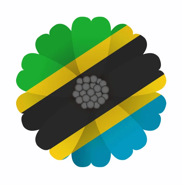 Vlag bloem Tanzania — Stockvector