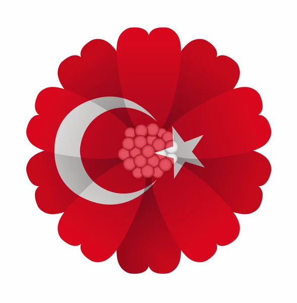 Flag flower Turkey — Stock Vector