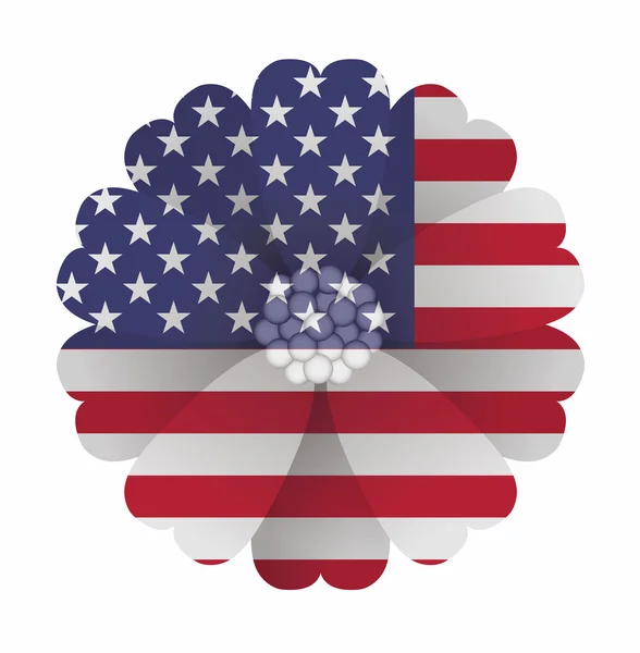 Flor de bandeira Estados Unidos — Vetor de Stock