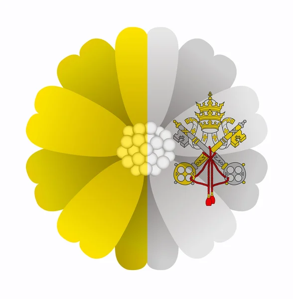 Vlag van Vaticaanstad bloem — Stockvector