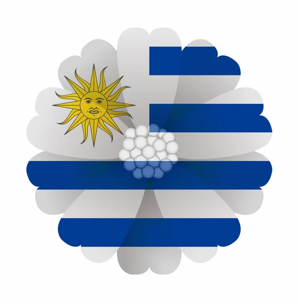 Flagga blomma Uruguay — Stock vektor