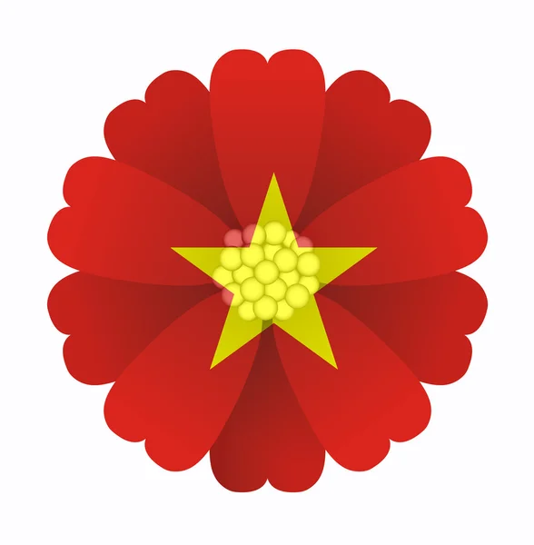 Bayrak çiçek Vietnam — Stok Vektör