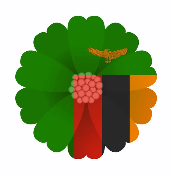Çiçek Zambiya bayrağı — Stok Vektör