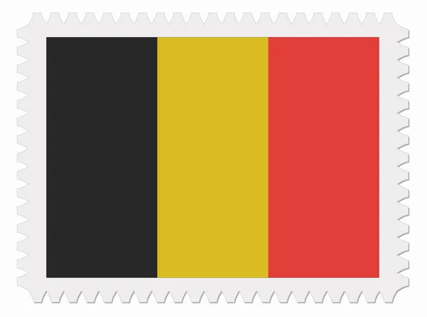 Timbre drapeau Belgique — Image vectorielle