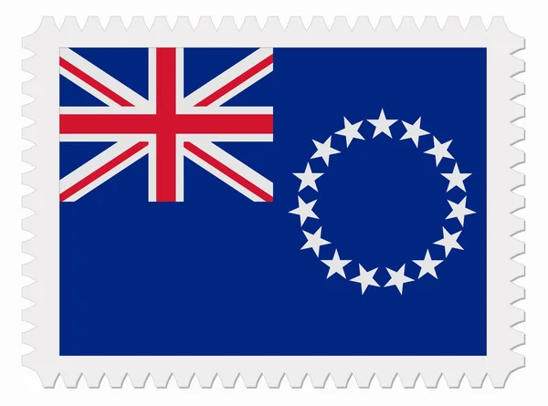 Cook Islands flag stamp — Stock Vector