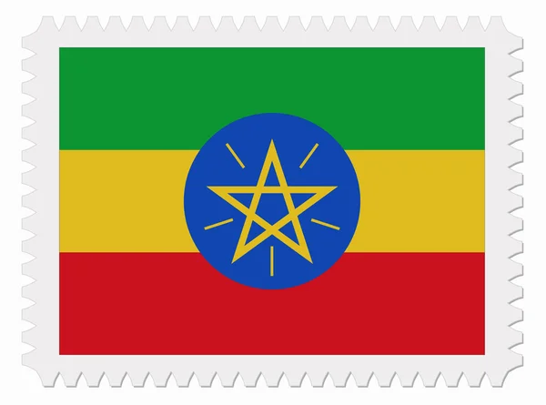 Timbre drapeau Ethiopie — Image vectorielle