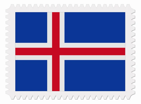 Islandská vlajka razítko — Stockový vektor