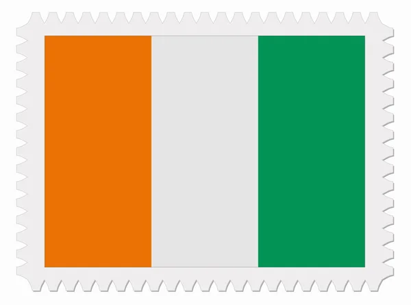 Timbre drapeau Côte d'Ivoire — Image vectorielle