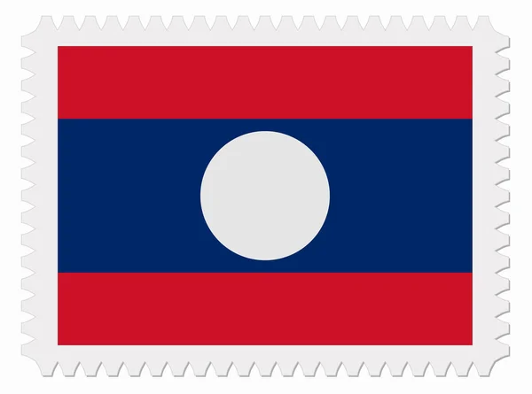 Timbre drapeau Laos — Image vectorielle
