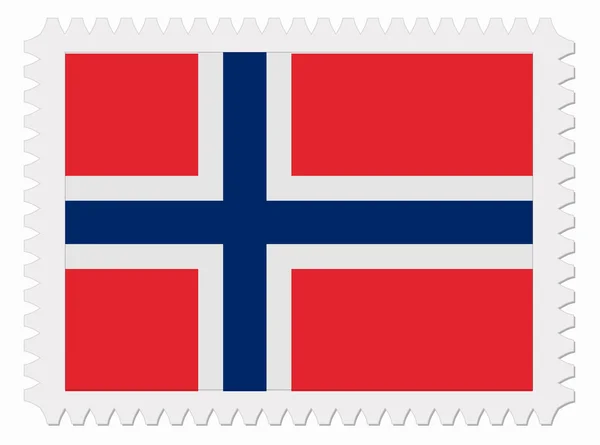 Carimbo da bandeira da Noruega — Vetor de Stock