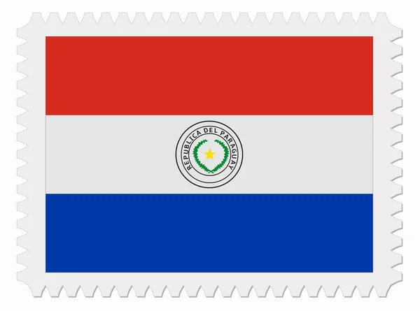 Briefmarke mit paraguayischer Flagge — Stockvektor