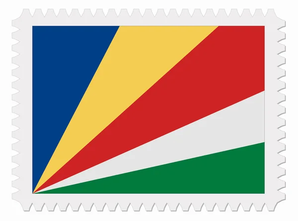 塞舌尔群岛国旗邮票 — 图库矢量图片