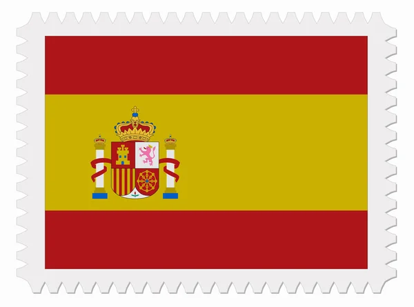 Spagna francobollo bandiera — Vettoriale Stock