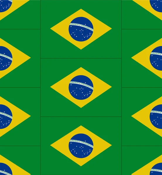 Brazilië vlag patroon vector — Stockvector