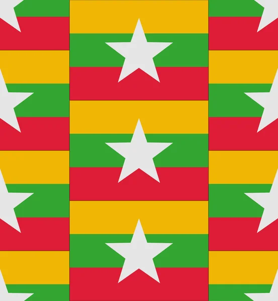 缅甸国旗纹理矢量 — 图库矢量图片