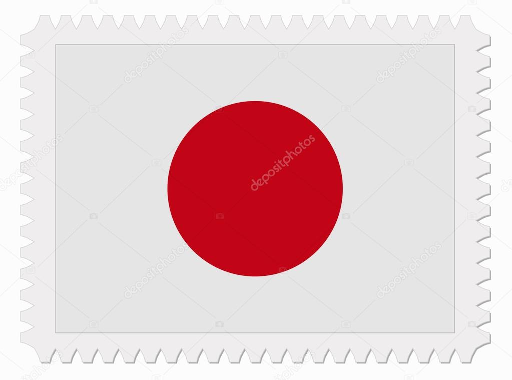 Japan flag stamp