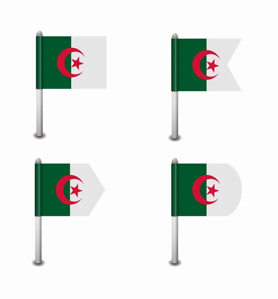 Satz von vier Flaggen Algerien — Stockvektor