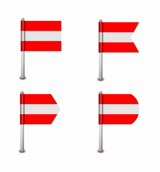 Conjunto de cuatro banderas Austria — Vector de stock