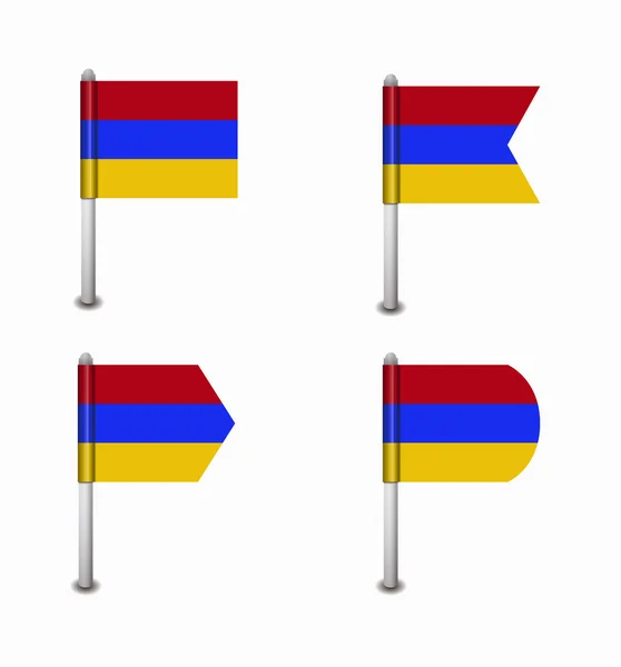 Zestaw czterech flag Armenii — Wektor stockowy