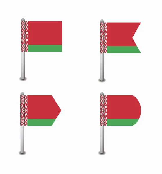 Set van vier vlaggen Wit-Rusland — Stockvector