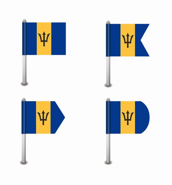 Set van vier vlaggen Barbados — Stockvector