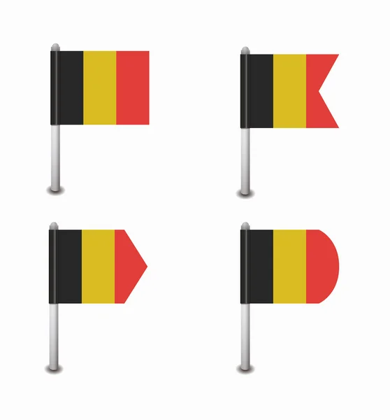 Set van vier vlaggen België — Stockvector