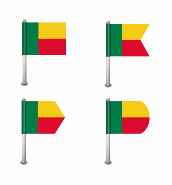 Set of four flags Benin — Stock Vector