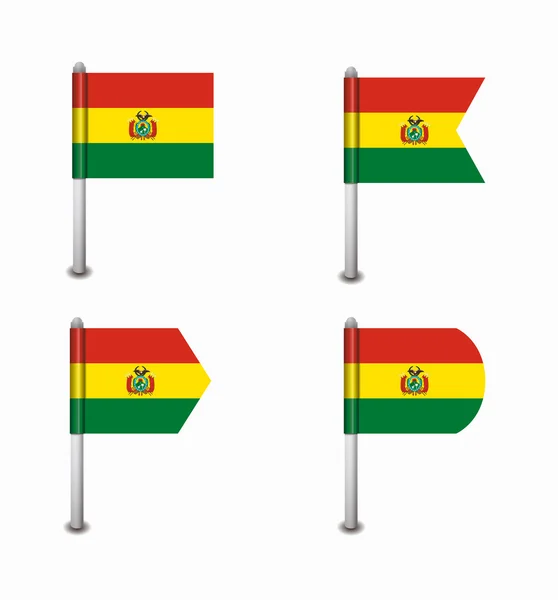 Ensemble de quatre drapeaux Bolivie — Image vectorielle