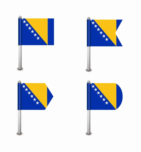 4 つの旗ボスニアおよびヘルツェゴビナのセット — ストックベクタ