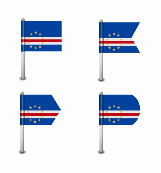 Conjunto de quatro bandeiras Cabo Verde — Vetor de Stock