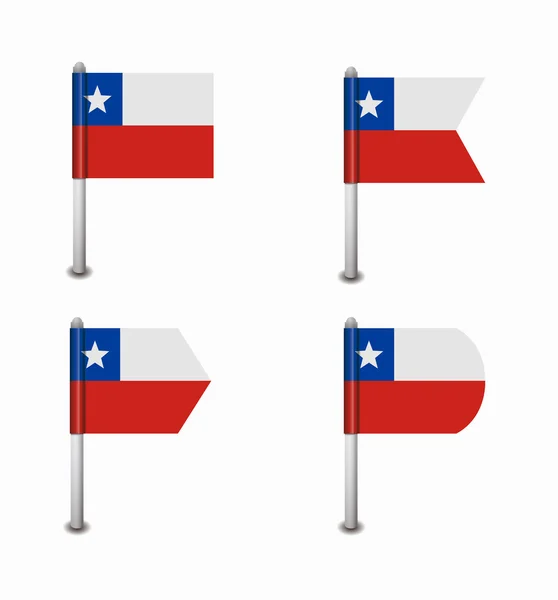 Conjunto de cuatro banderas Chile — Archivo Imágenes Vectoriales