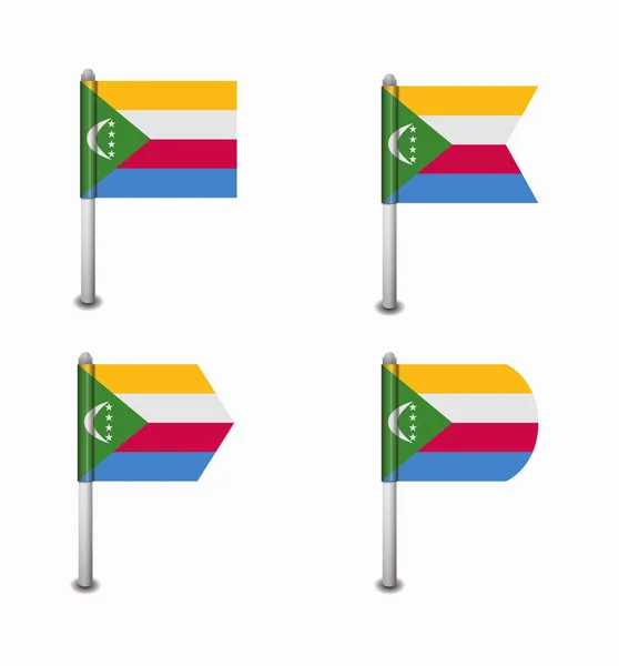 Set of four flags Comoros — Stock Vector