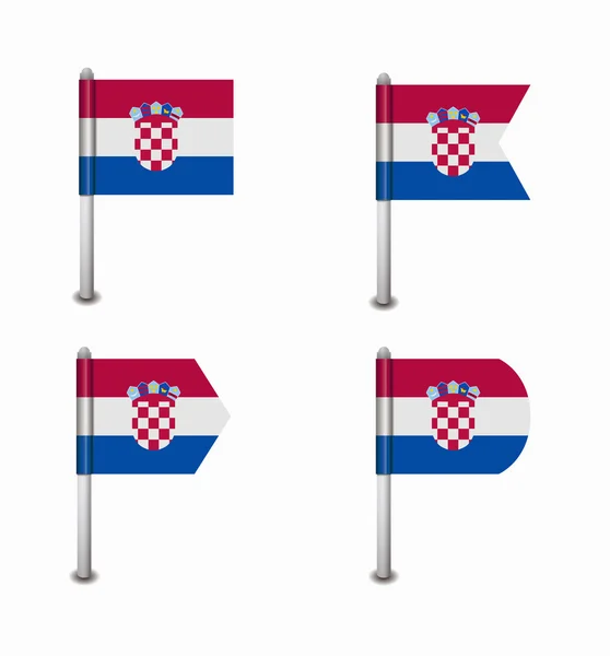 Conjunto de cuatro banderas Croacia — Archivo Imágenes Vectoriales