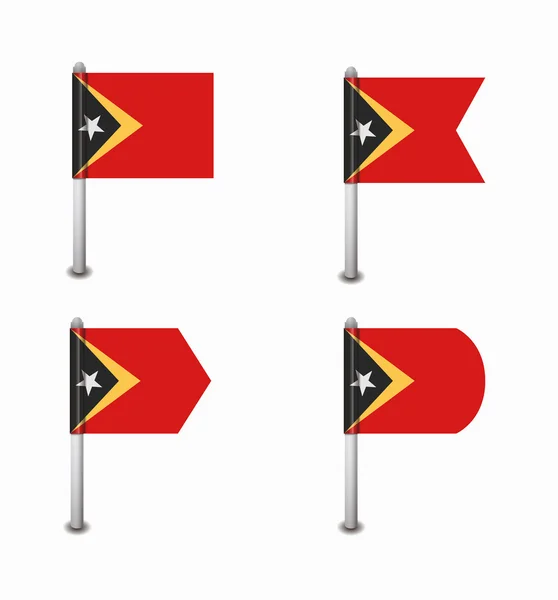 Set van vier vlaggen Oost-Timor — Stockvector