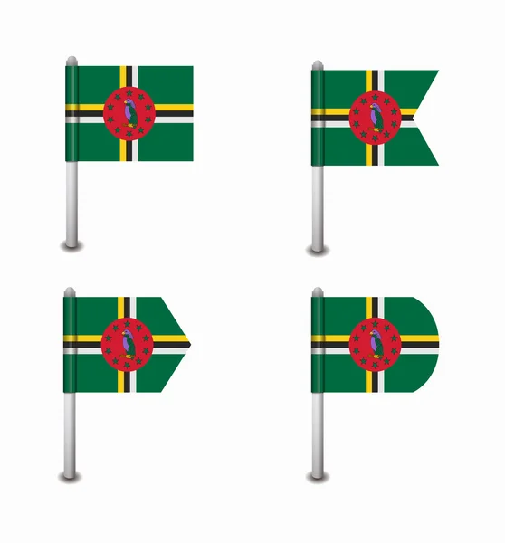 Conjunto de cuatro banderas Dominica — Archivo Imágenes Vectoriales