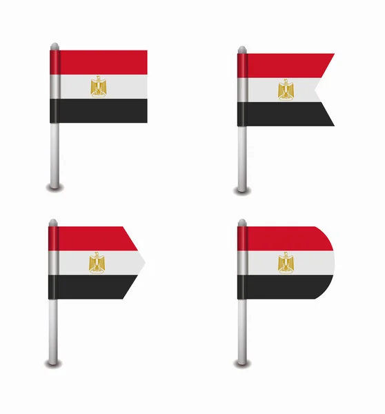Satz von vier Flaggen Ägypten — Stockvektor