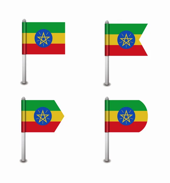 Set of four flags Ethiopia — Stock Vector