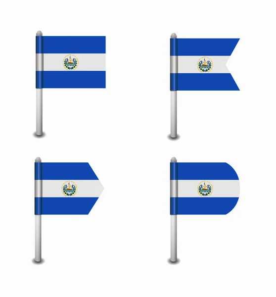 Set of four flags El Salvador — Stock Vector